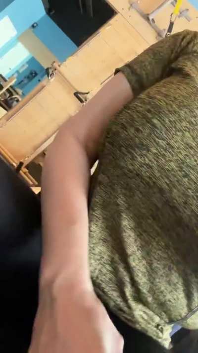 Busty in gym