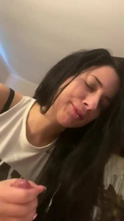 When your boyfriend knows you don't like cum in your mouth, but he does it anyway..
