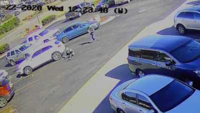 Getting drop kicked by a deer in a McDonalds parking lot