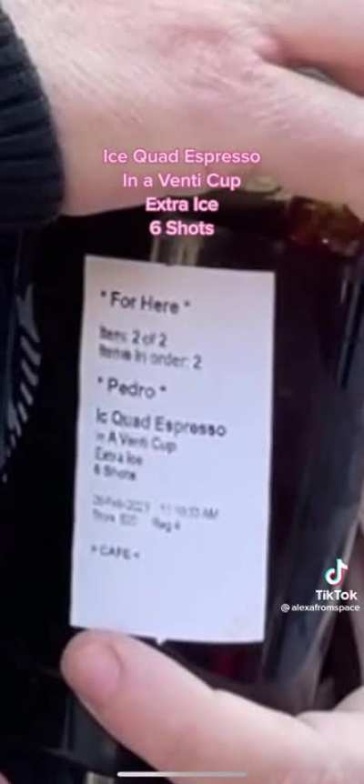 6 shots of caffeine