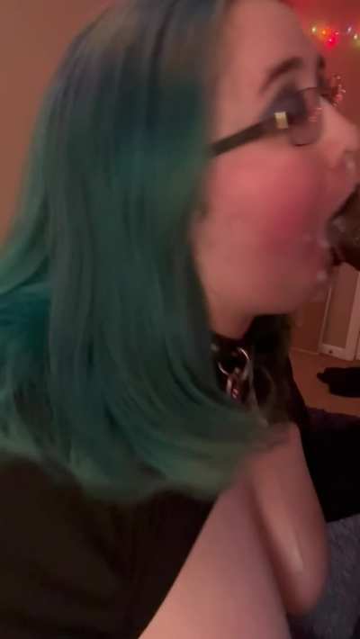 Goth girl refuses to stop sucking when you cum