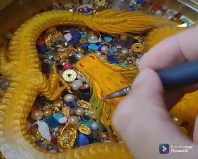 Dragon painting on epoxy. [Credit: u/cyan1618]