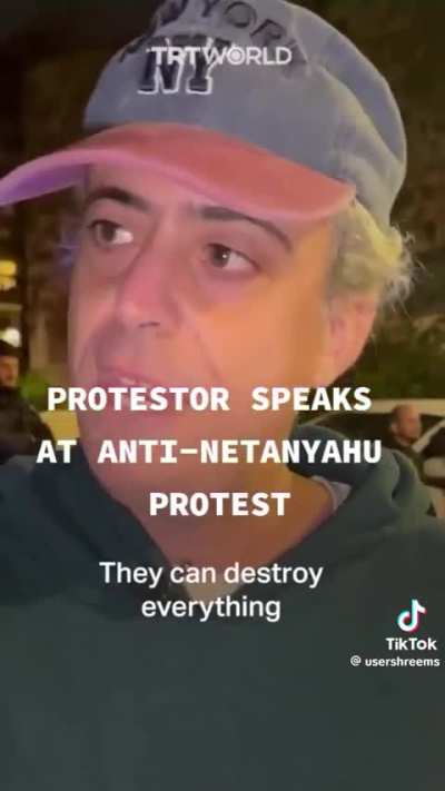 Israeli protester speaks about BiBi