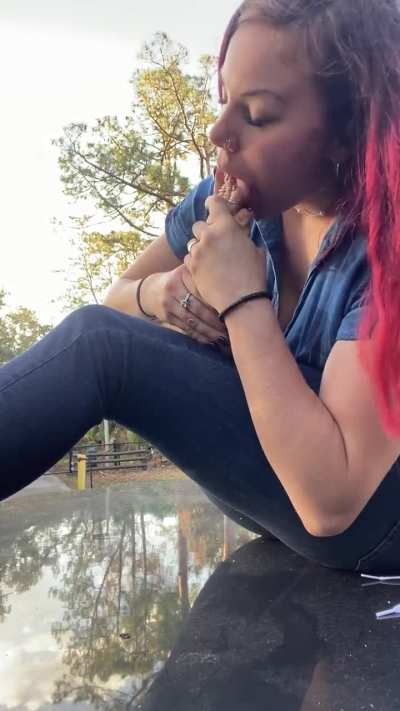 Hoping some one sees me so I don&rsquo;t have to worship my feet by myself, and joins in on a little toke and walk through the trail. 