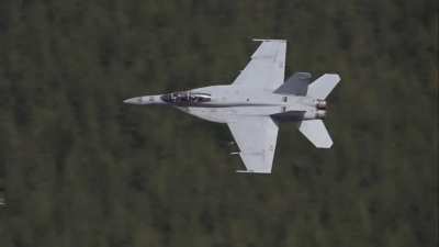 Bounty Hunters&rsquo; Super Hornet doing low level run. 