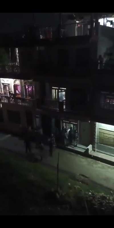 Translation-"The police are going house to house, beating people up now"