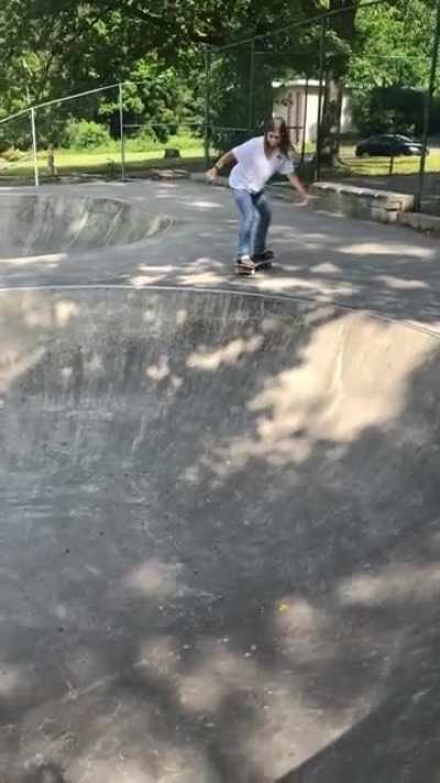 This girl just came up to me and asked if she could use my board (not mine)