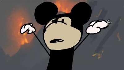 Mickey has the high ground