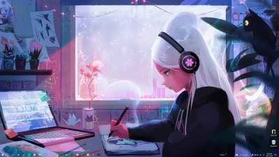 Nima lofi-girl style winter wallpaper! My first wallpaper, I hope you like it! ❤