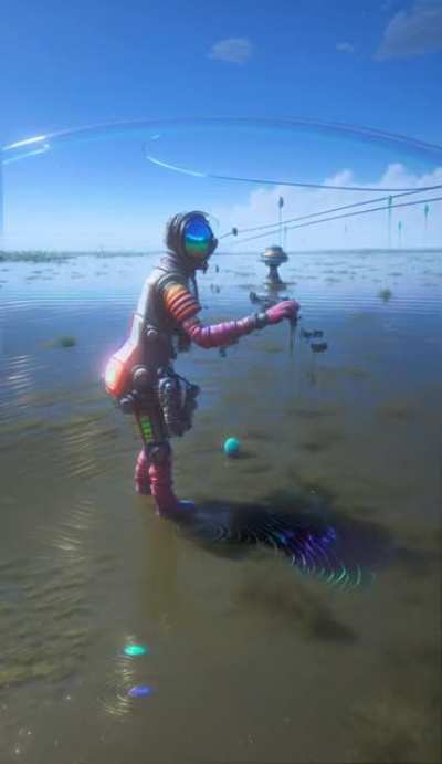 Took my astronaut friend out for a walk on the beach