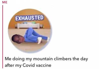 Mountain climbers the day after COVID vaccine