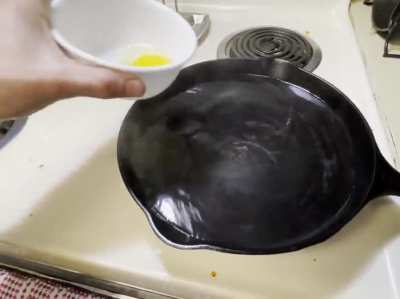 U/Nitropotamus, I could&rsquo;ve had it hotter for a better cook, but this is in fact an egg poached in cast iron. I believe you owe us a video of you consuming your hat.