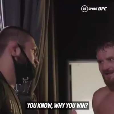 Jan met Khabib at backstage after his fight against Adesanya