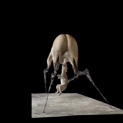 Steps of domestication, by me, 3dscan of steel and wax sculpture, 2022