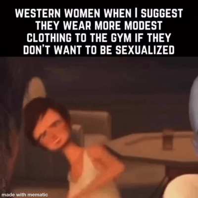 Who&rsquo;s gonna tell him that women get sexualized regardless?