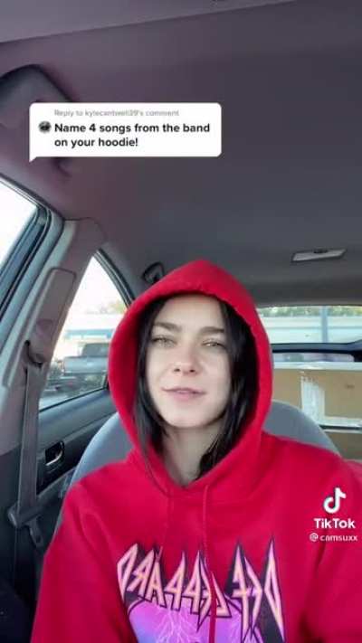 Name 4 songs from the band on your hoodie
