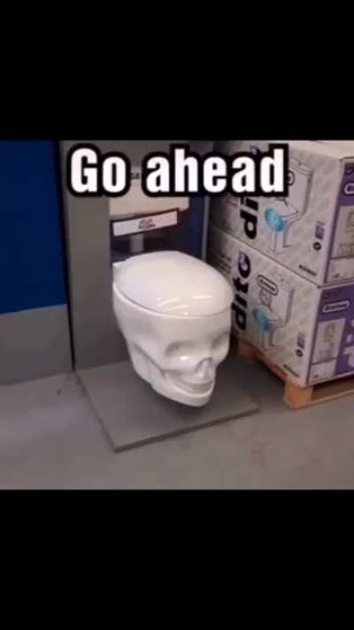 Taking a shit downtown with my skelly boi toilet