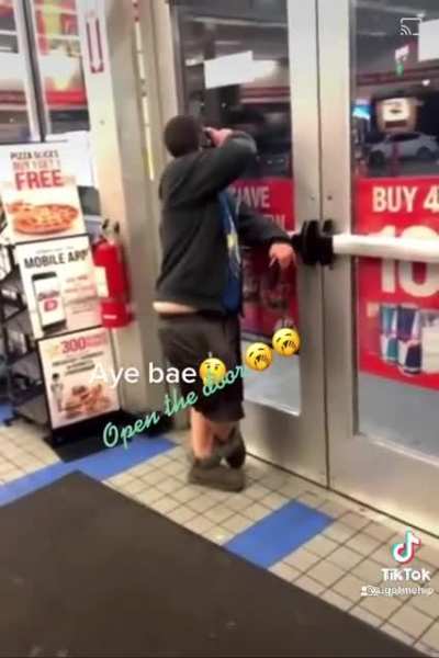 Person gets confronted for stealing and employee locks the exit on them
