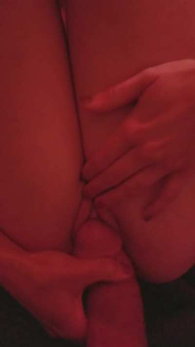 Shes testing the tip to see if she could [f]it [m]y thick cock inside of her tight little pussy 😈