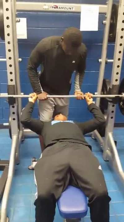 Working out at the gym