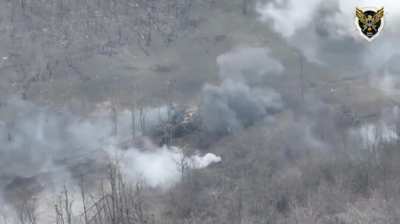 Russian soldiers tried to salvage a stranded IFV, but instead, both vehicles and the crew came under Ukrainian mortar and artillery fire.