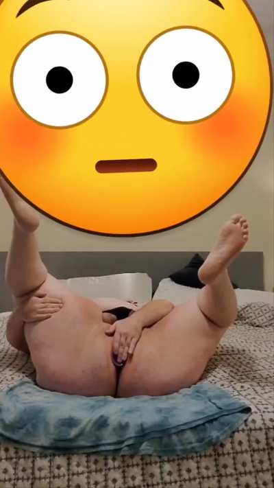 Plugging and slapping my clit. 