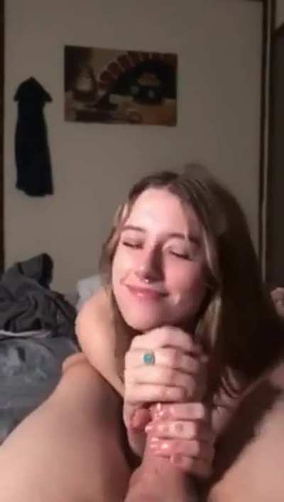 Sloppy Handjob &amp;amp; Facial by a Cute Girl
