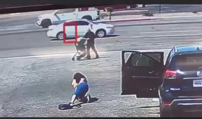 Fat Mother Falls and She Can't Get Up As Her Baby &amp;amp; Stroller Glides Towards A Busy Street
