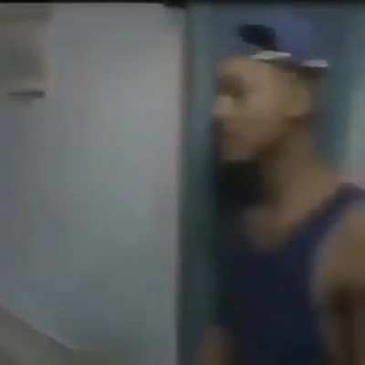 Will Smith going up the stairs