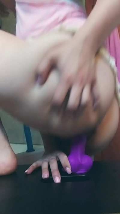 Riding my dildo in my ass feels so good