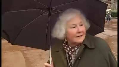 Scottish woman during the funeral of Margaret Thatcher