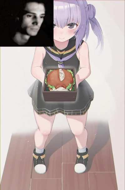 "What a cute anime girl, I wonder what she made me for lunch?..."
