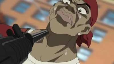 Ei Luan ja pensou em colocar The Boondocks pra nois assitir antes do filme? &Eacute; muito bom