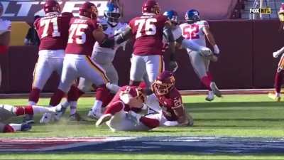 Washington Football Team Quarterback Kyle Allen injures his ankle.