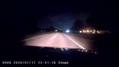 Some genius in the road in front of my brother last night.