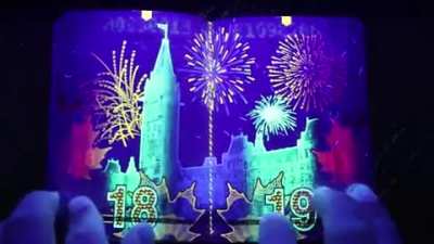 Canadian Passport in black light (video)
