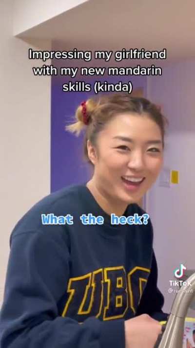 Her reaction is adorable