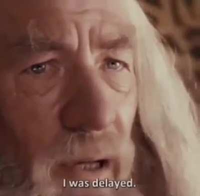 The real reason Gandalf was delayed (x-post from /r/unexpected)