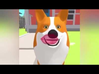 Man kiss dog, woman mad, woman hit man, man AHHH  