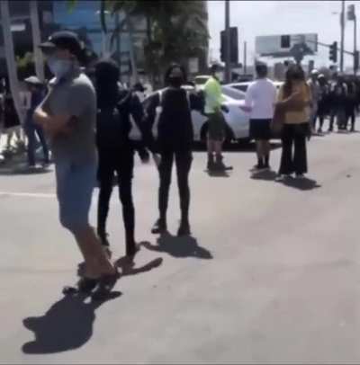 Antifa sprays spraying Black Lives Matter