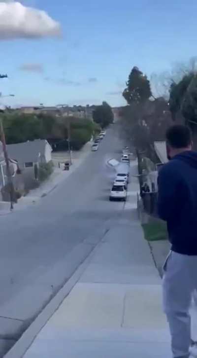Guy hits a speed bump like he&rsquo;s in GTA