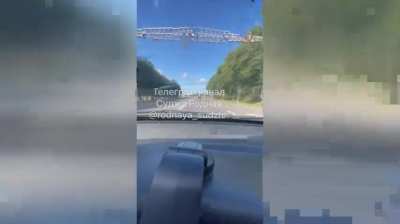 Civilians in the Russian territory of Kursk dodge bullets fired at their car and anti-tank mines as they try to flee.