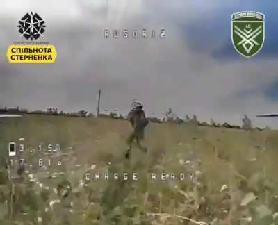 Ukrainian 68th Jaeger Brigade's "Dovbush's Hornets" drone team targeted a pair of Russian soldiers with FPV strike drones. The first Russian hides and cleverly diverts the drone pilot's attention onto a comrade, but ultimately he was taken out by another 