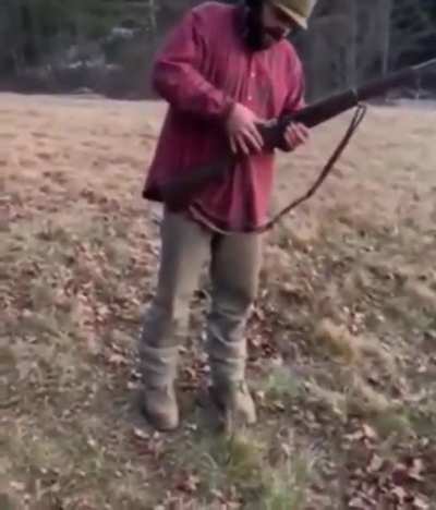 The gun screams.