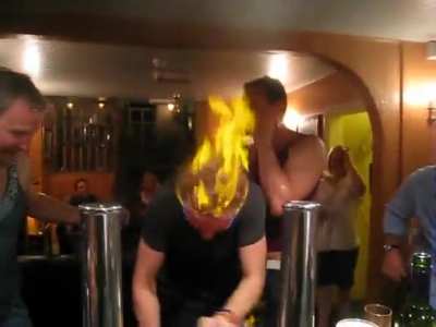 This drinking game is LIT! Idiots lighting each other on fire