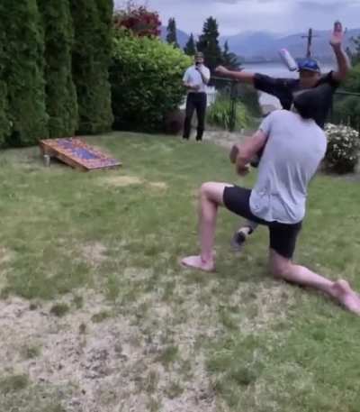 HMFT after letting my buddy try to roundhouse this can off of my head.