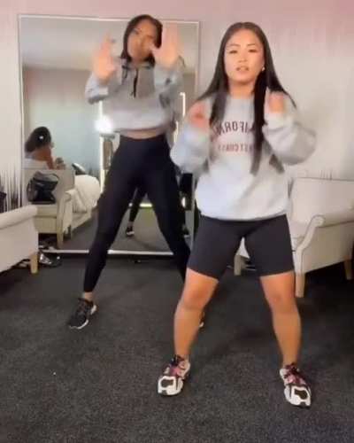 ONE Championship fighter Bi Nguyen with a friend
