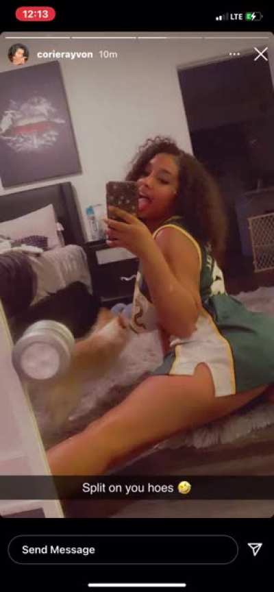 She gotta post this