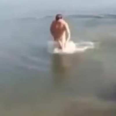 WCGW going for a swim naked.