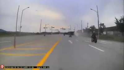 Idiots on motorcycles Vs A Pavement patch